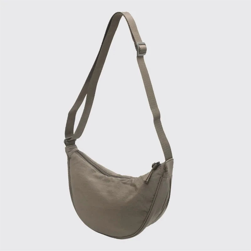 Solid Color Women's Portable Shoulder Bag Simple Female Nylon Cloth Padded Crossbody Bags | Travel Purse Handbags Messenger Bag Luxegan