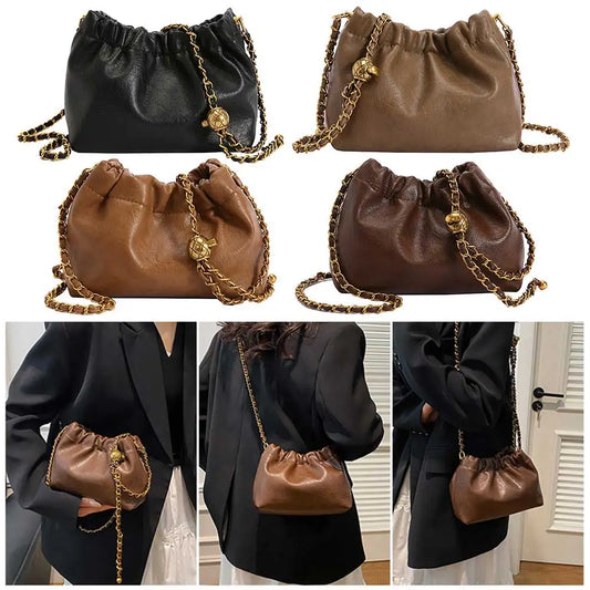 Women's Pleated Hobo Bag | PU Leather Crossbody Tote, Messenger Bag & Stylish Purse Luxegan