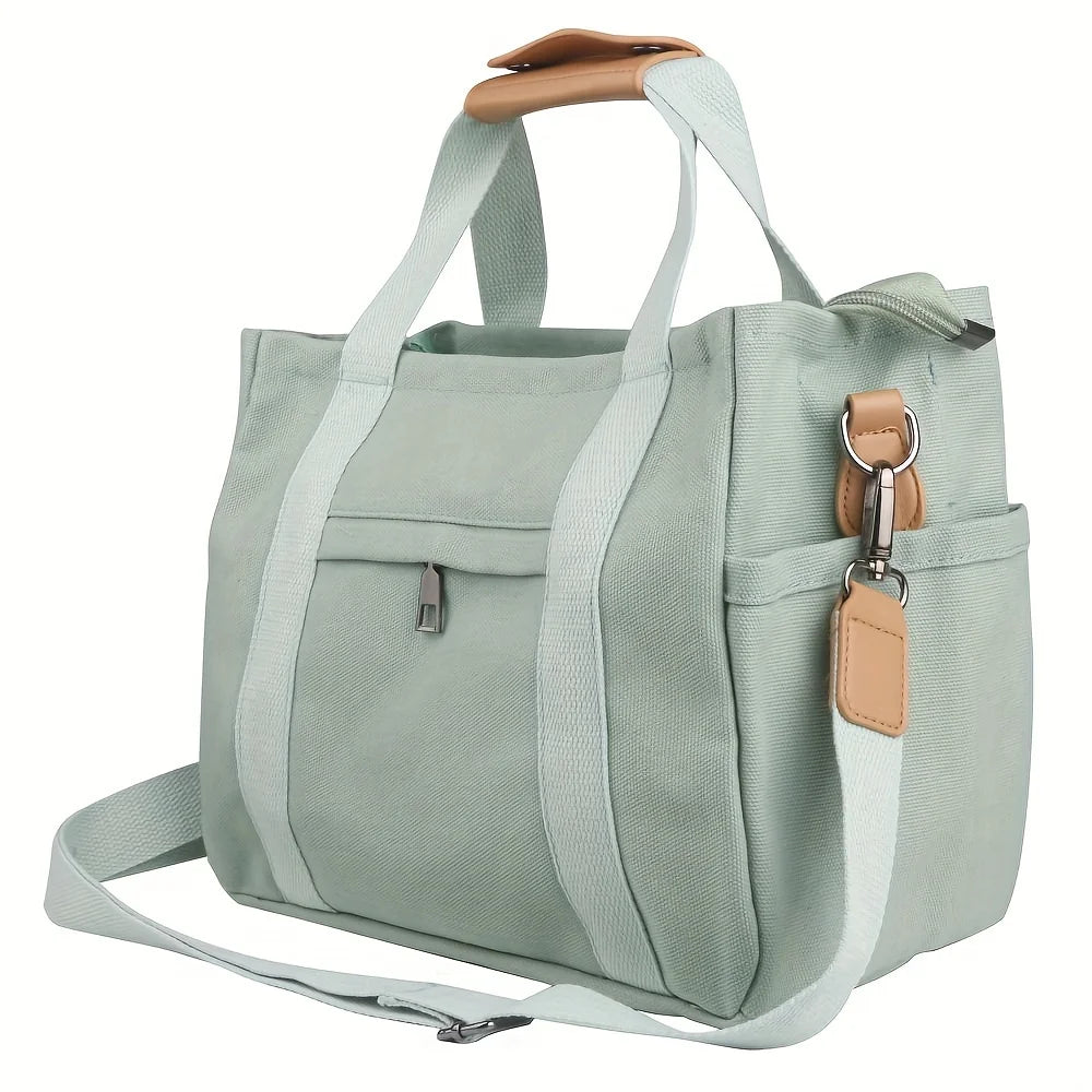 Women's Casual Canvas Crossbody Tote Bag | Versatile Daily Use Handbag with Multiple Pockets & Adjustable Shoulder Strap (Unisex) Luxegan