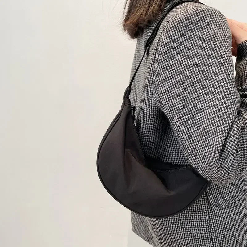 Solid Color Chest Bag for Women | Large Capacity Travel Crossbody & Half Moon Belt Bag (Ladies Daily Street Fanny Pack)Luxegan