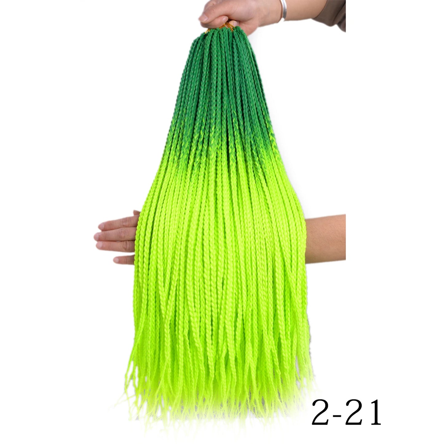 24-Inch Long Ombre Box Braids Crochet Hair - Pre-Looped Synthetic Braiding Hair Extensions - High Temperature Fiber 22 Strands/Pack Piano Color Crochet Braids for Women & Girls (27 Colors Available)