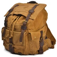 High-Quality Genuine Cow Leather Backpack | Fashion Urban Rucksack & Student School Bag | Large 35L Capacity Travel Knapsack with 15-inch Laptop Compartment Luxegan