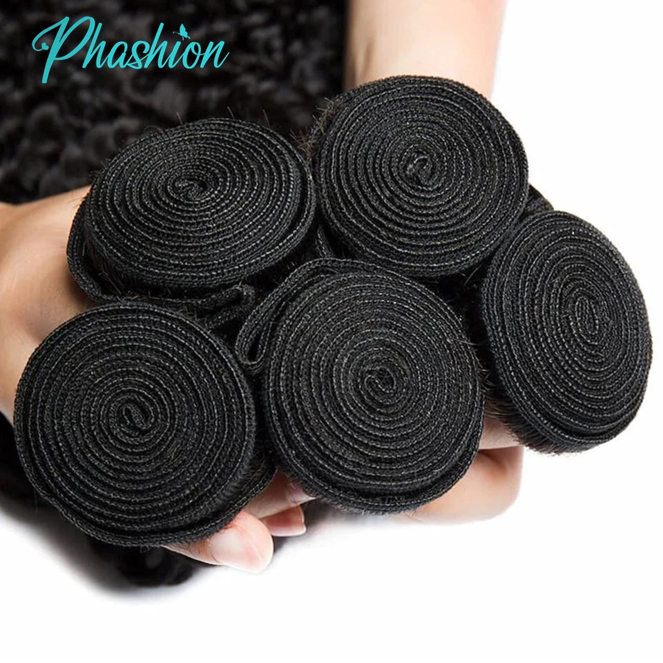 Phashion Deep Human Hair Bundles 1/3 Pcs/Lot 30 32 Inch 100% Remy Hair Extensions For Black Women Brazilian Weave Natural Color