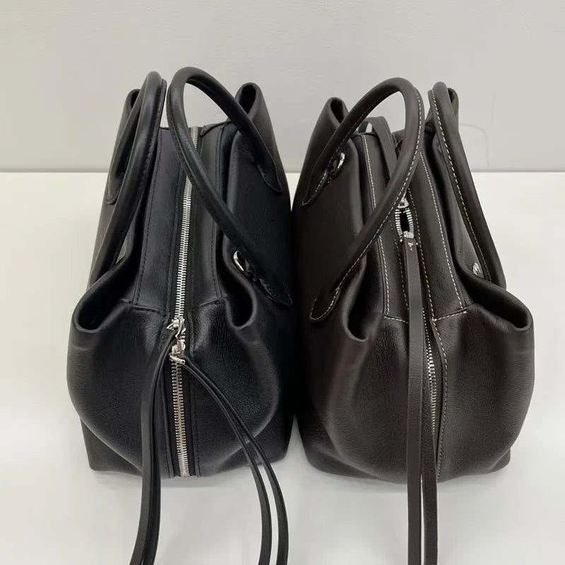 Vintage Top Layer Cowhide Handbag | Large Capacity Genuine Leather Shoulder Bag | New Designer Women’s Crossbody | Versatile Soft Leather Casual Tote Luxegan