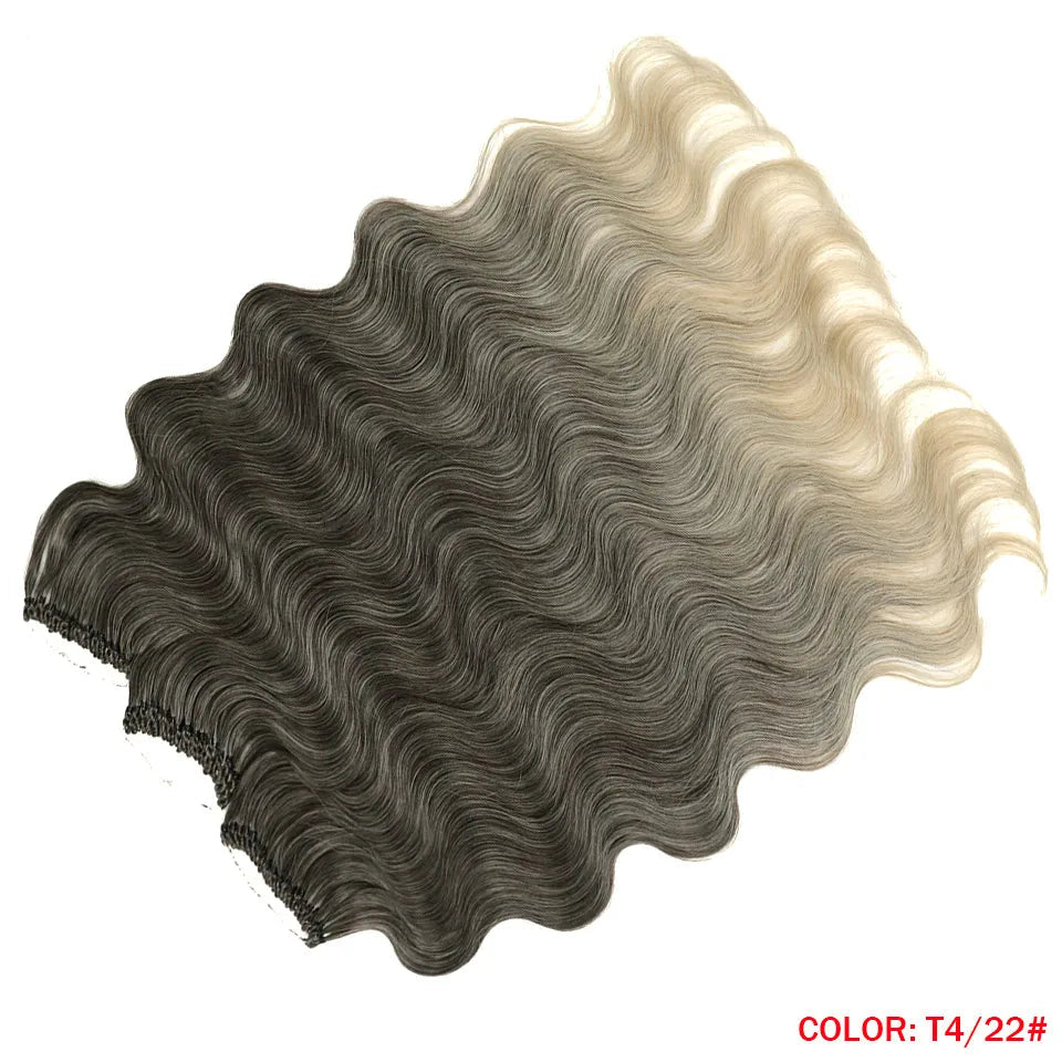 Fashion Idol Body Wave Crochet Hair - 22 Inch Soft Long Synthetic Goddess Braids - Natural Wavy Ombre 613 Blonde Hair Extensions