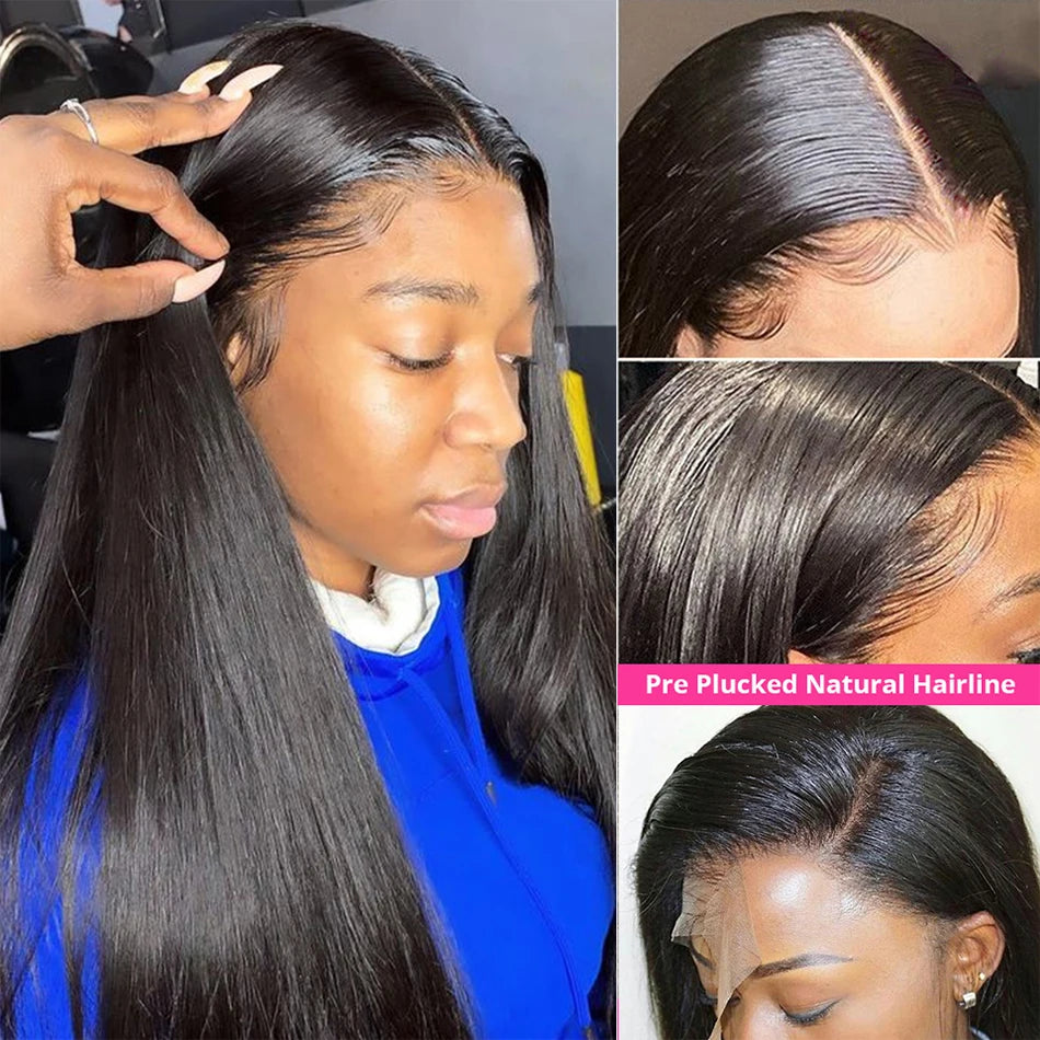Peruvian Straight Virgin Human Hair Bundles with 13x4 Lace Frontal | 30-Inch Long Straight Bundles with Ear-to-Ear Swiss Lace Closure | Premium 4-Piece Hand-Tied Hair Weaving Multipack Luxegan