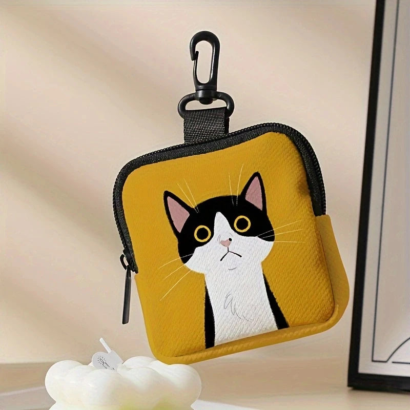 Cute Cat Print Coin Purse | Digital Printing Storage Bag Luxegan