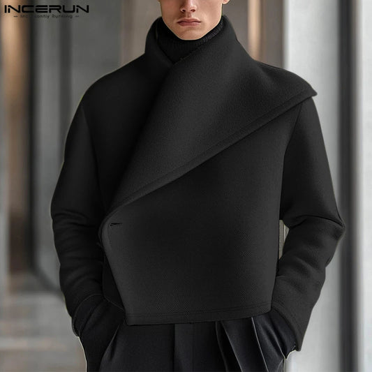 Men's Deconstructed Casual Jacket | Single Button Loose Coat