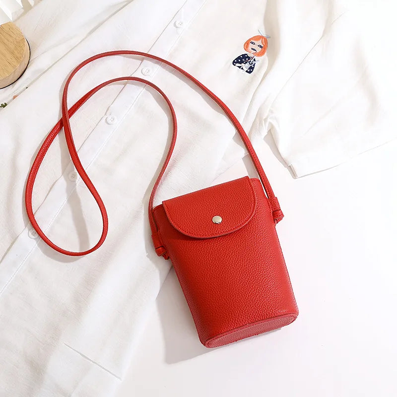 New PU Leather Mobile Phone Bag Women's | Small Flap Shoulder Crossbody Bag | Daily Hasp Purse Casual Outdoor Travel Key Wallet Sac Luxegan