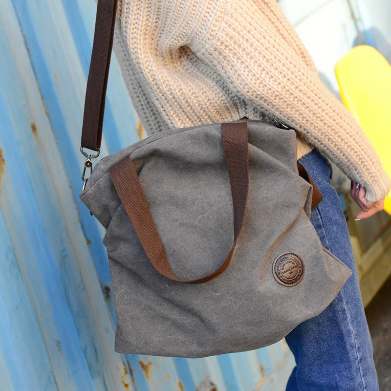 Canvas Large Capacity Tote | Casual Shoulder & Messenger Bag Luxegan