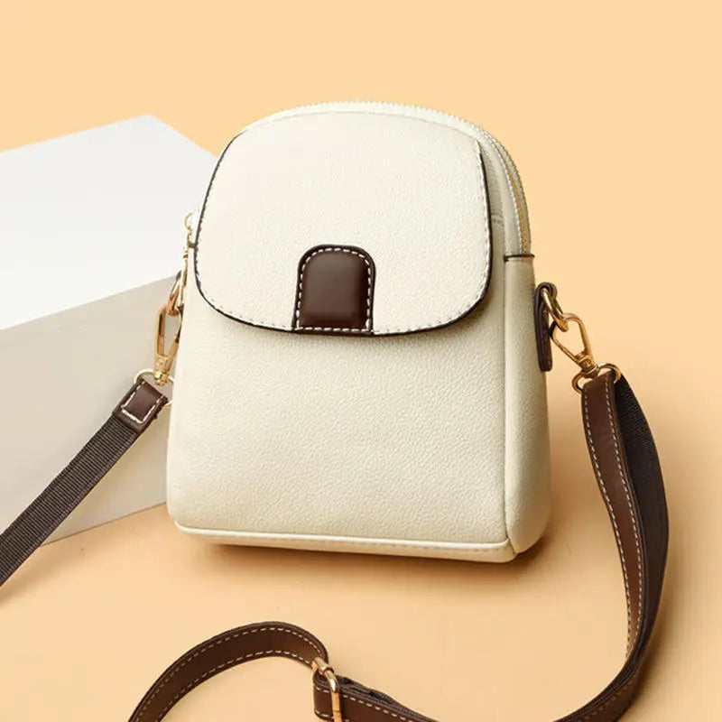 Fashion Leather Crossbody Bag for Women | Mini Shoulder Bag & Flip Zipper Messenger Bag (Students' Small Handbag) Luxegan