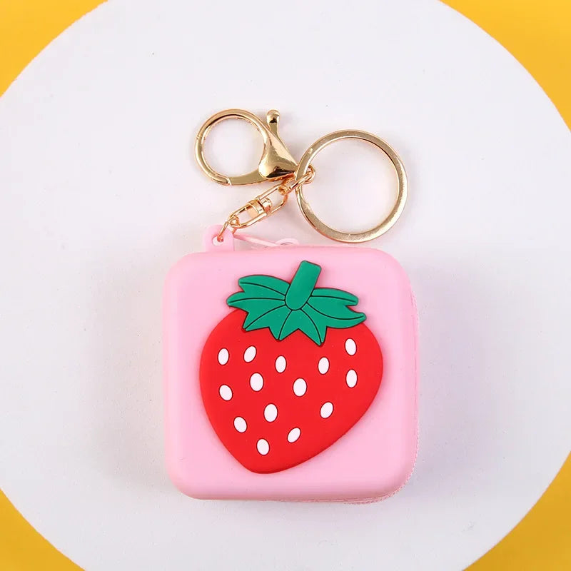 Cute Women Coin Wallet Pendant Keychain | Silicone Round Coins Bag Small Girls Key Bag | Mini Purse Kid Gift Luxegan