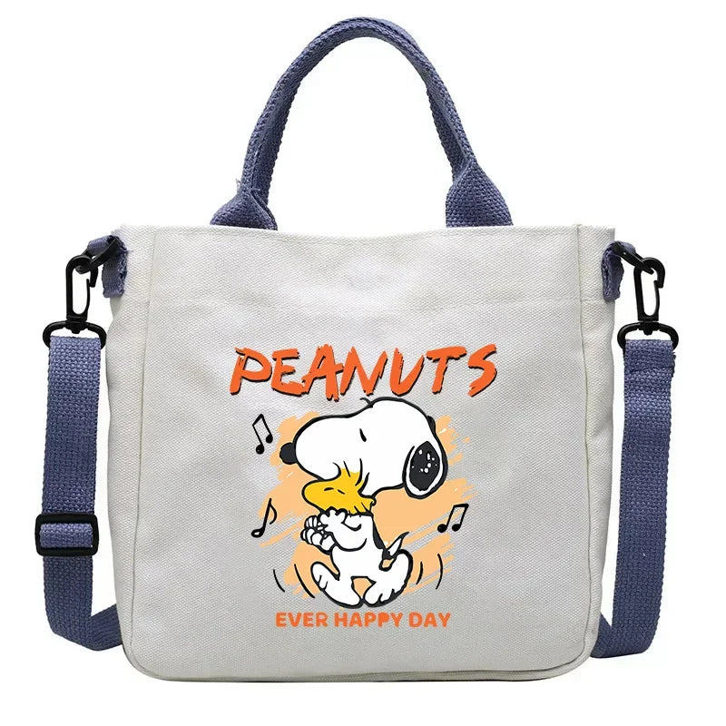 Kawaii Snoopy Cartoon Canvas Bag | Crossbody School Bookbag for Students Luxegan
