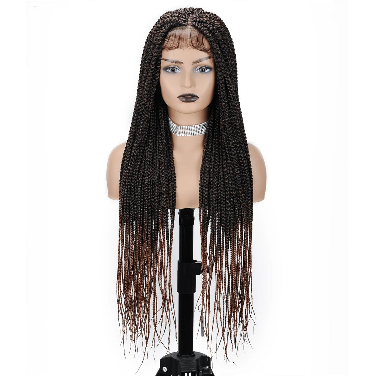 36" Full Lace Braided Wigs Synthetic Hair Box Braids Lace Front Wigs Knotless Braided Wigs For Black Women Braiding Wigs African Luxegan