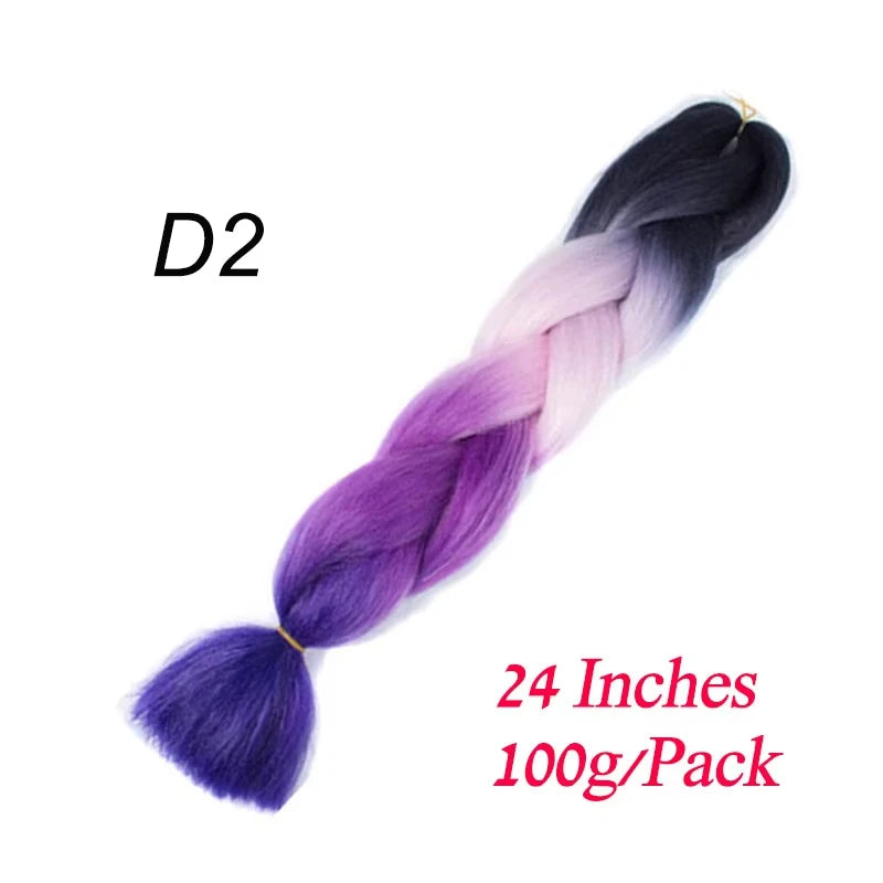 Lihui 24 Inch Pre-Stretched Synthetic Braiding Hair – Kanekalon Jumbo Braid | 100g | 100+ Ombre Colors