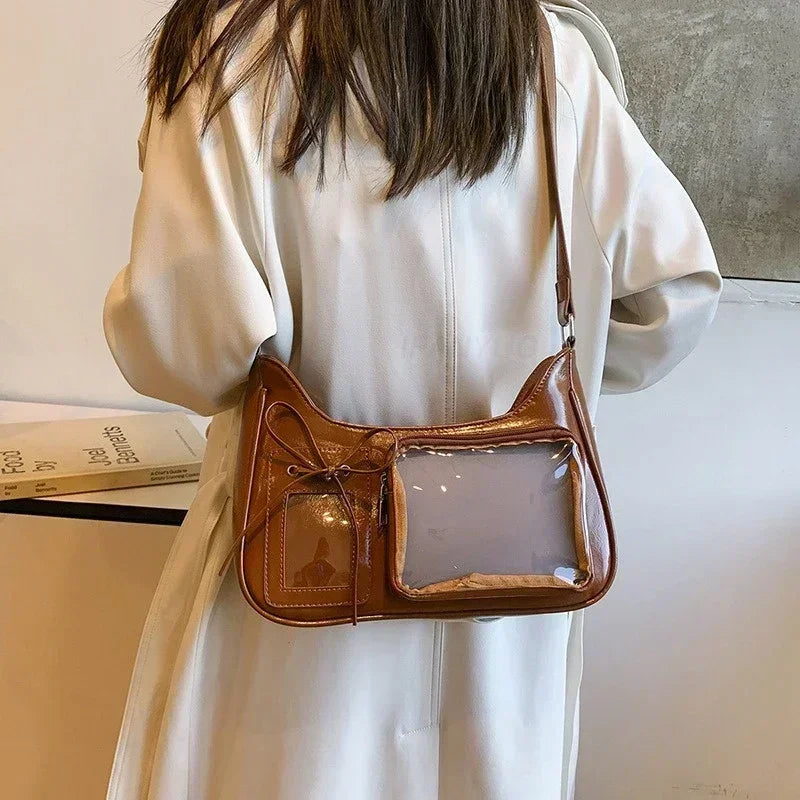 Y2K Harajuku Shoulder Bag | Kawaii Japanese Fashion Transparent ItaBag | JK Uniform Bag Korean Style School Crossbody Bag Luxegan