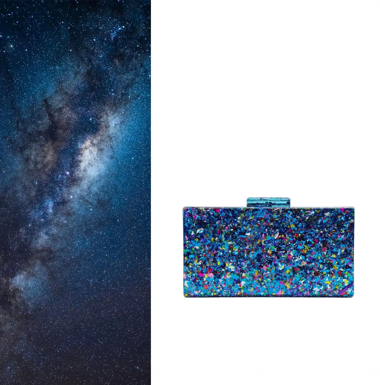  New Hot Sale Acrylic Shell-Shaped Clutch Bag | Women's Designer Evening Party Purse & Cute Birthday Gift (Blue Shoulder Bag) Luxegan