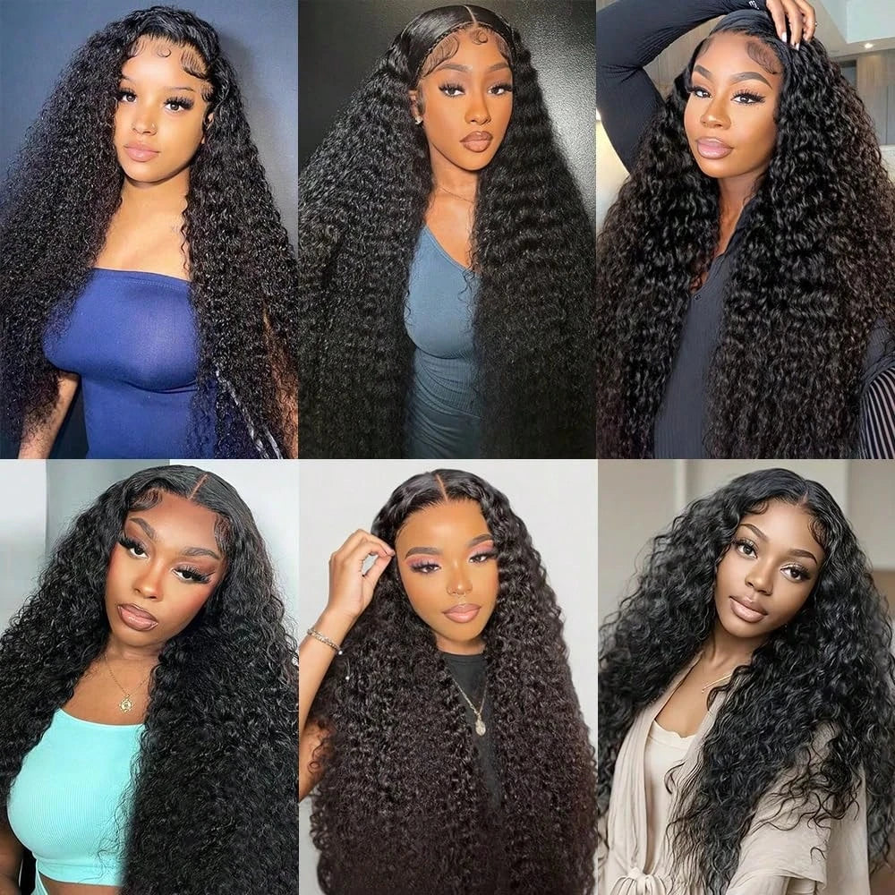 40-Inch Deep Wave HD Lace Frontal Wig | 250% Density Brazilian Remy Human Hair Wig | 13x4 / 13x6 Transparent Swiss Lace Frontal Deep Curly Wig for Women Luxegan