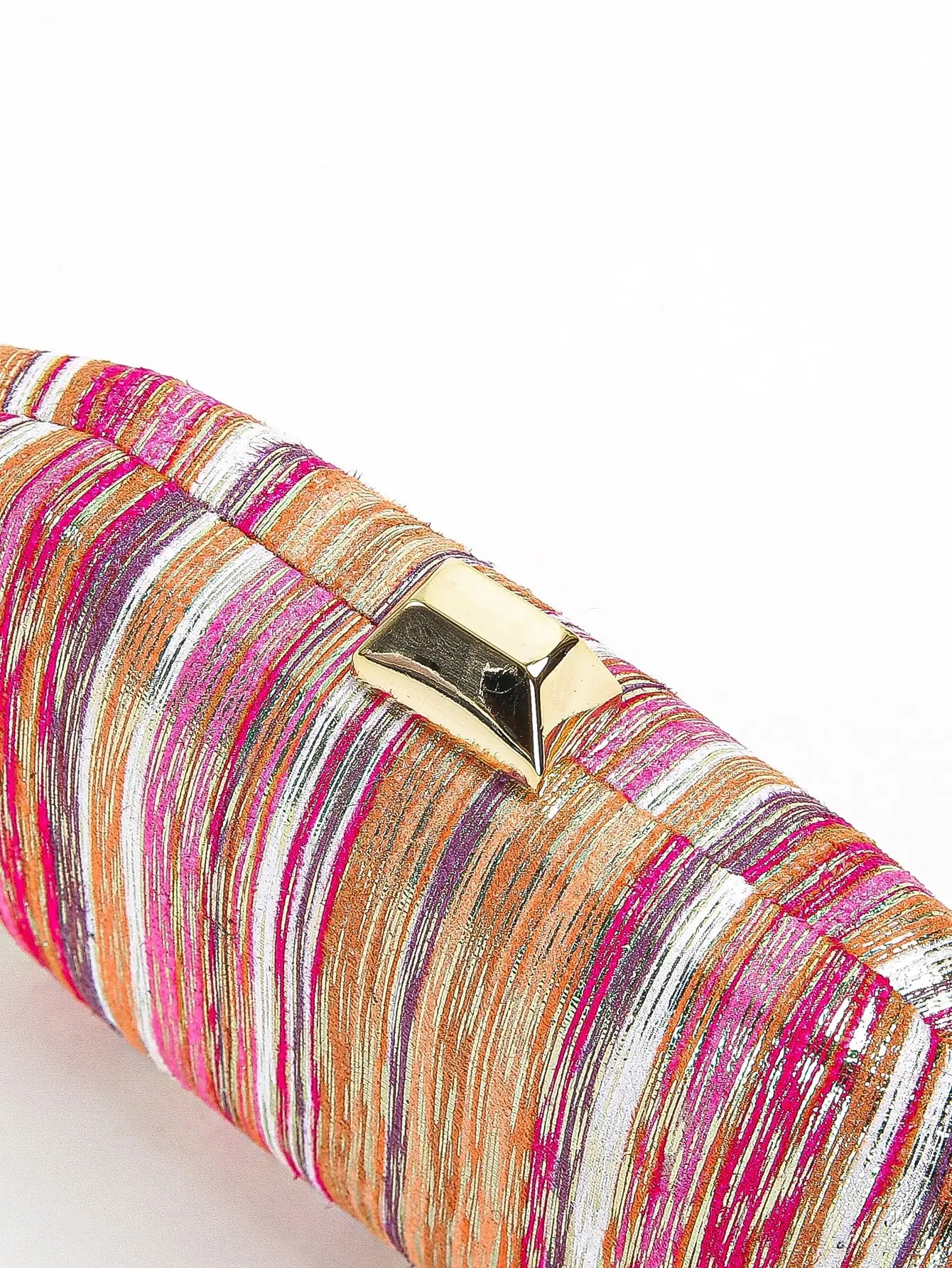 Colorful Stripe Sparkling Clutch Bag | Fashionable Rainbow Design Crossbody Purse | Sparkling Multi-Color Party Handbag | Trendy Striped Evening Bag with Chain Strap Luxegan