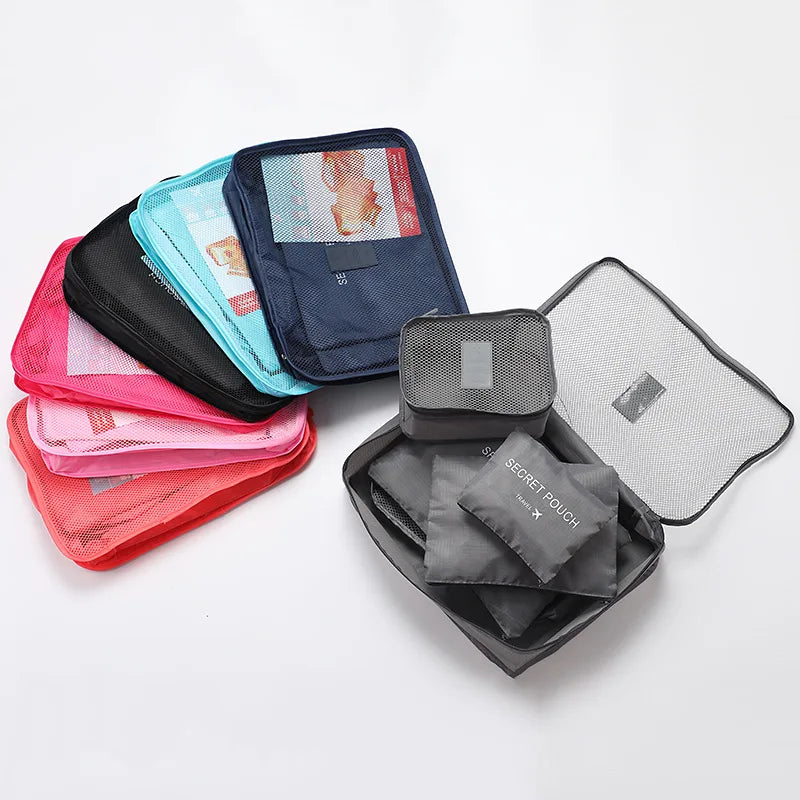 6-Piece Travel Storage Bag Set | Portable Luggage Organizer & Packing Cubes Luxegan