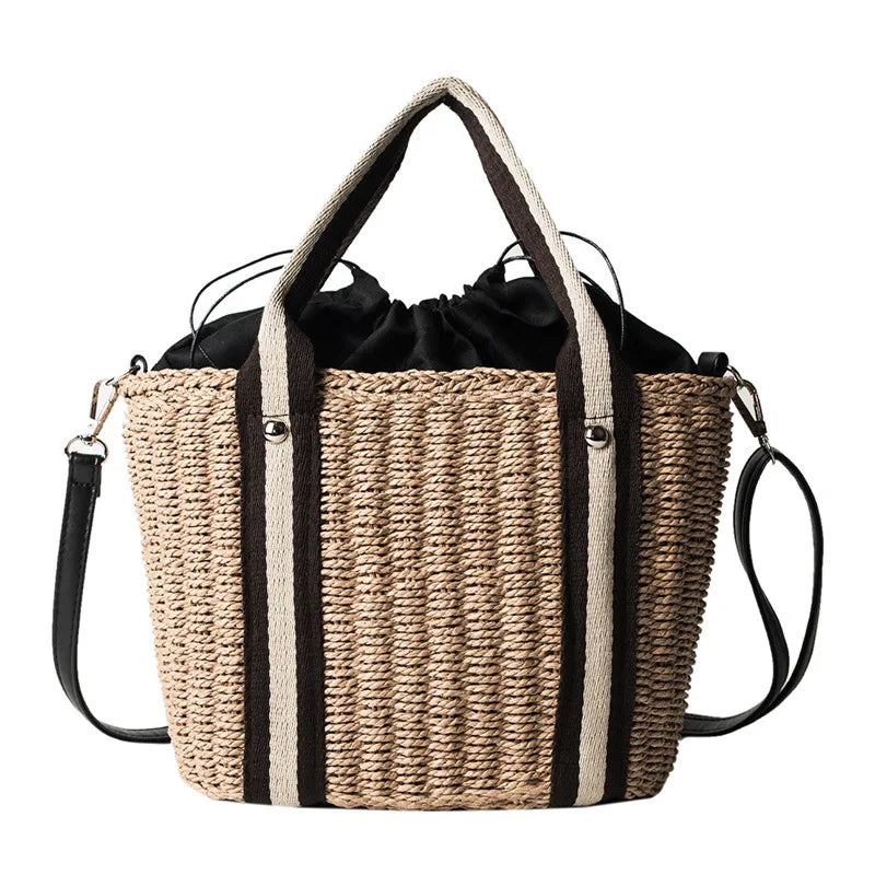 Summer Straw Handbag | Large Capacity Woven Shoulder Bag & Bohemian Beach Tote Luxegan
