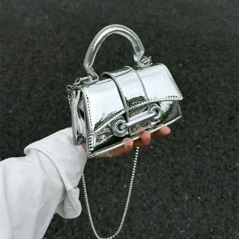 Vintage Silver Crossbody Bag | Luxury Designer Shoulder Purse Luxegan