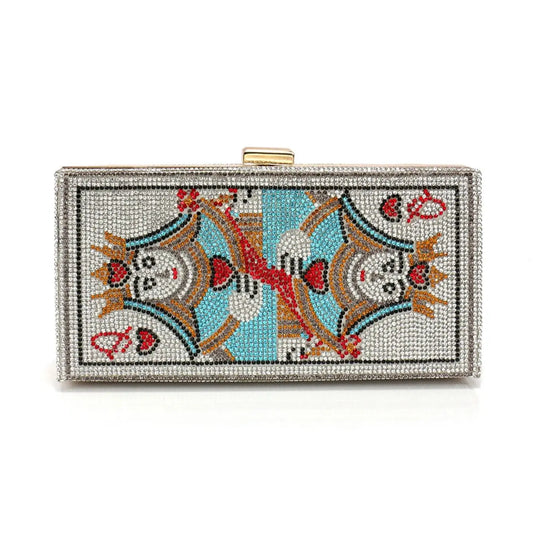 Diamond Flap Glitter Clutch Bag | Sophisticated Striped Rhinestone Evening Purse | Elegant Acrylic Fashion Handbag | "Dignified" Hard-Shell Printed-Letter Accessory for Prom & Dinner Parties Luxegan