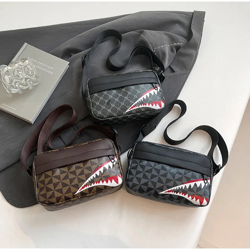 Bolso cruzado creativo con boca de tiburón, monedero simple, bolso para teléfono móvil, bolso cruzado informal de moda, bolso cuadrado pequeño de gran capacidad