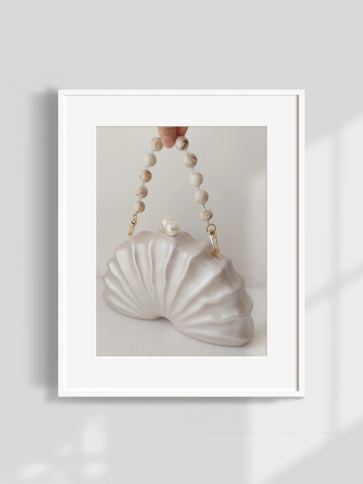 Original Acrylic Beaded Clutch | Half-Moon Shell Shoulder Bag Luxegan