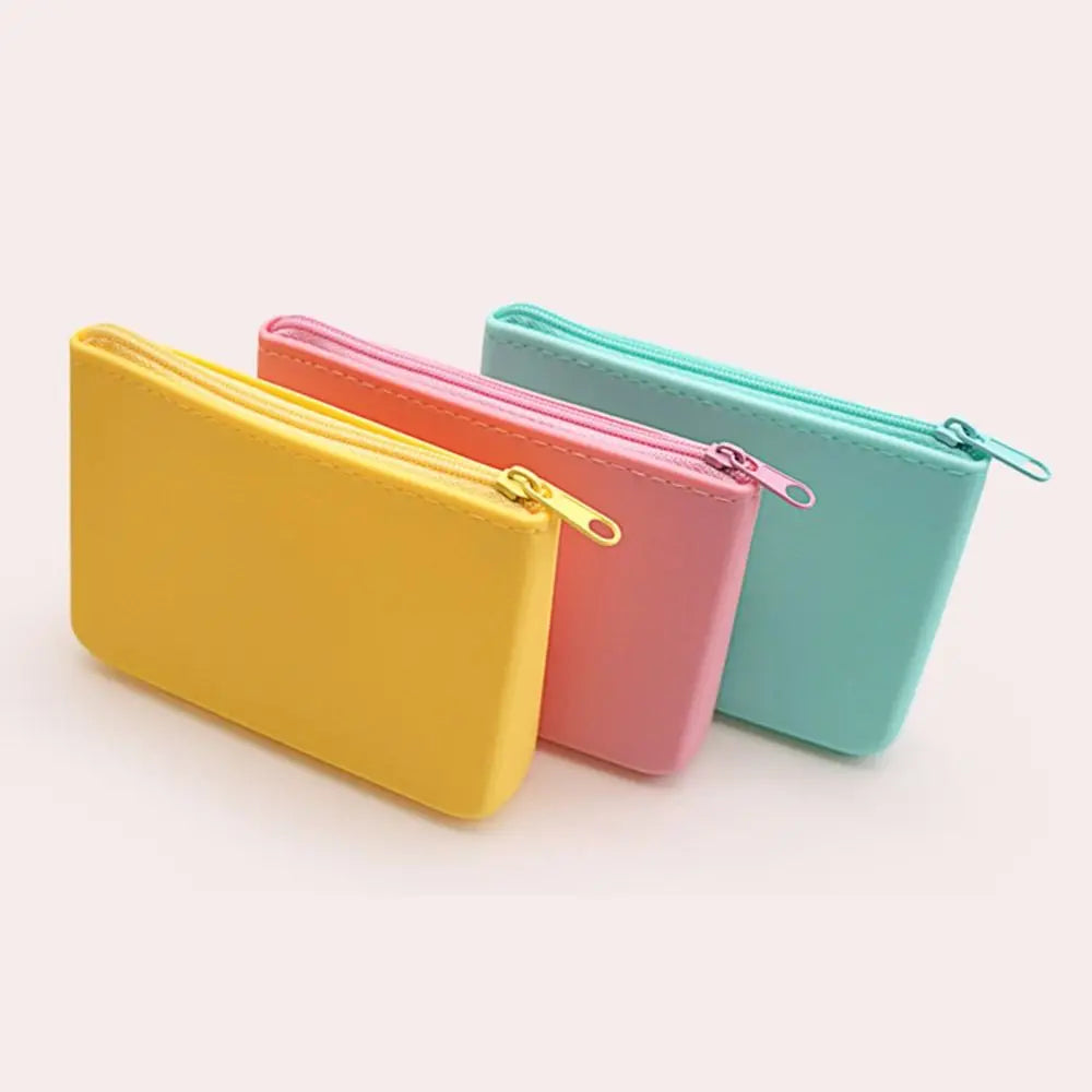 Mini Multifunction Rectangular Wallet | Waterproof Silicone & Nylon Zipper Coin Purse Luxegan