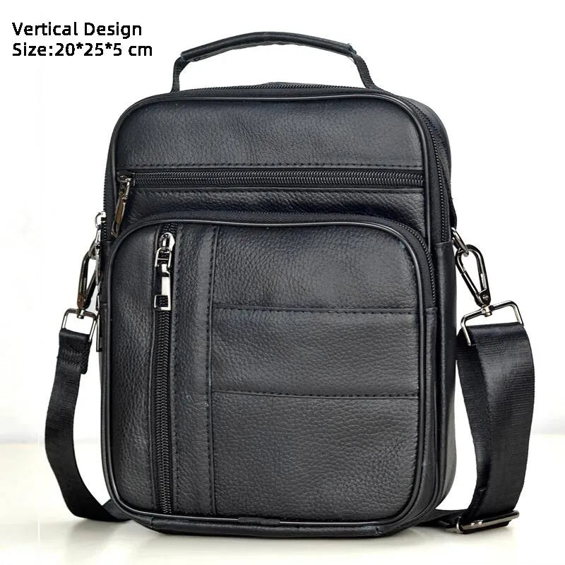 Hot Fashion Men's Genuine Leather Messenger Bag | Luxury Brand Soft Crossbody for Mini Pad & Shoulder Use Luxegan