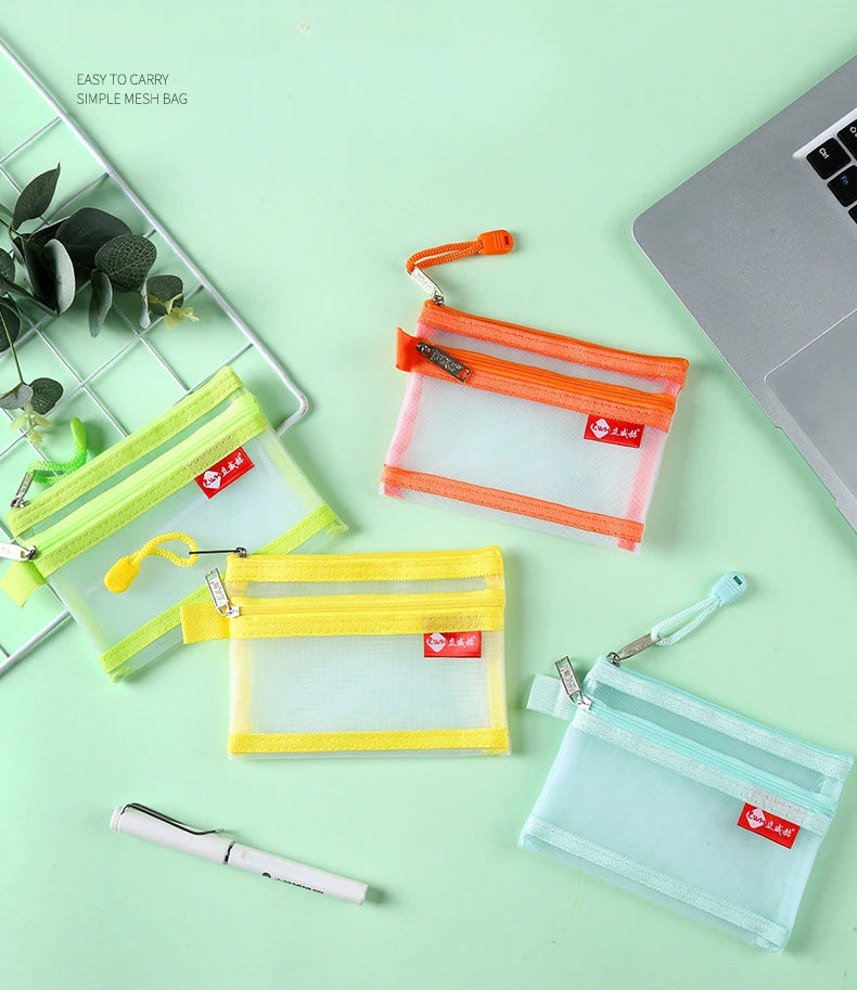 Bolsos cuadrados de nailon de doble capa con cremallera, monederos, carteras, tarjeteros para identificación bancaria y tarjetas de crédito, licencia B8, bolsas de almacenamiento con bolsillo