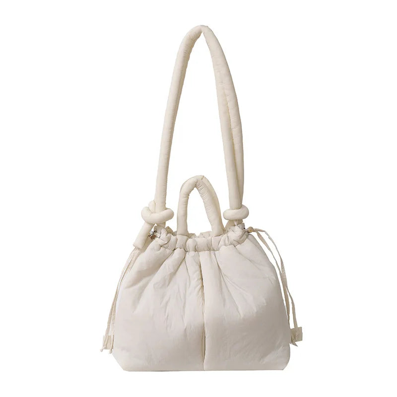 New Korean Fashion Fabric Shoulder Bag | Soft Dacron Crossbody Bag & Mini Underarm Tote Luxegan