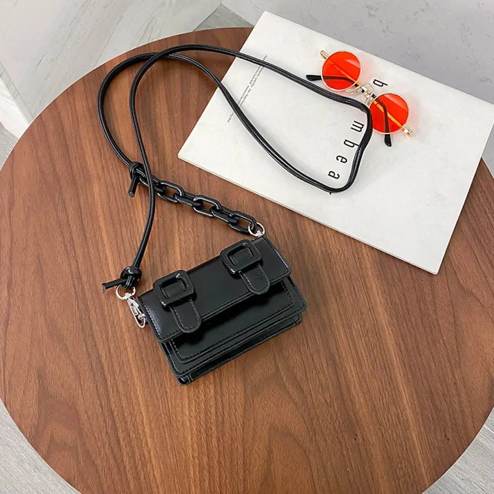 Mini Chain Crossbody Bag | Yellow PU Leather Shell Purse Luxegan
