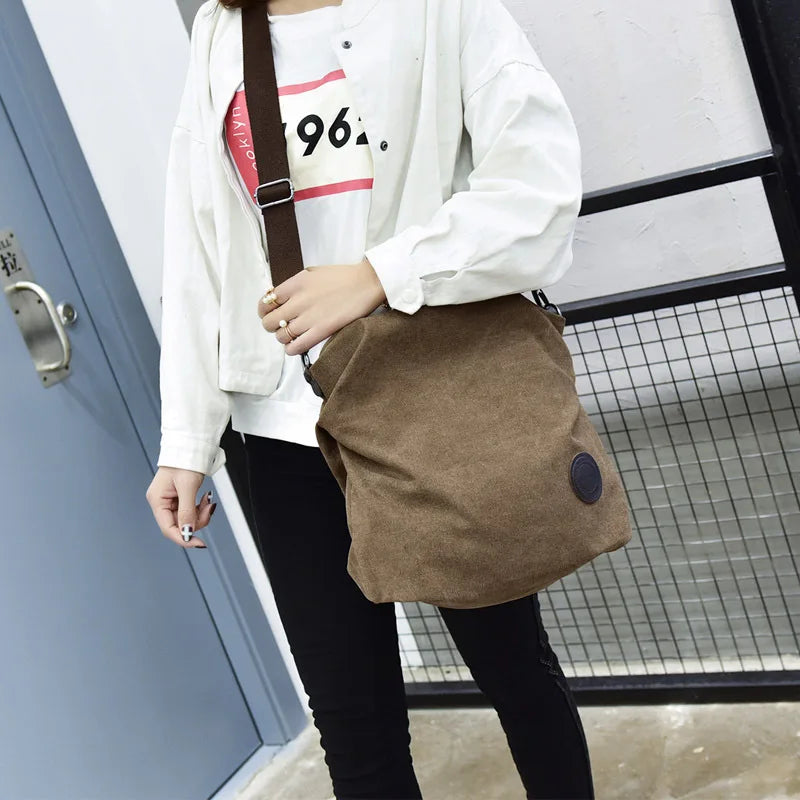 Canvas Large Capacity Tote | Casual Shoulder & Messenger Bag Luxegan