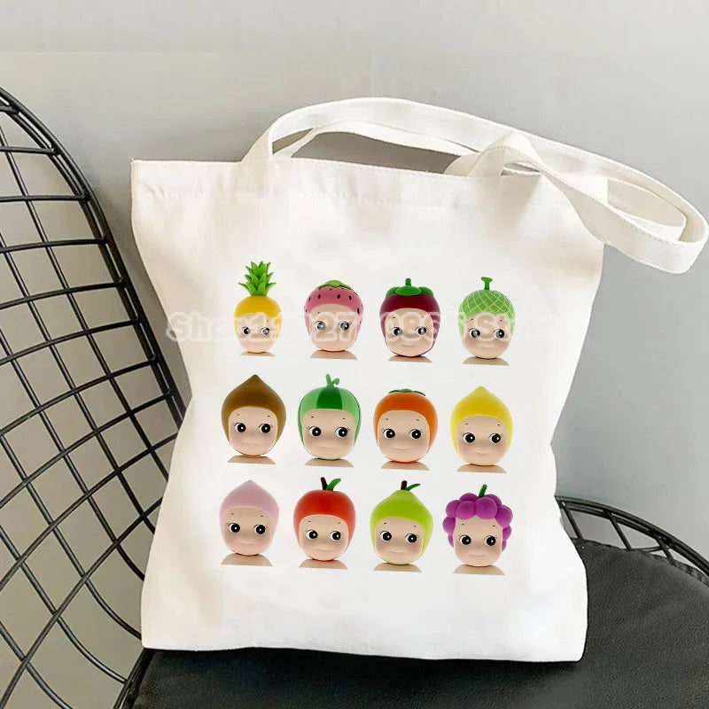 Canvas Character Casual Tote | Soft Cute Cartoon Shopping & Student Bag Luxegan