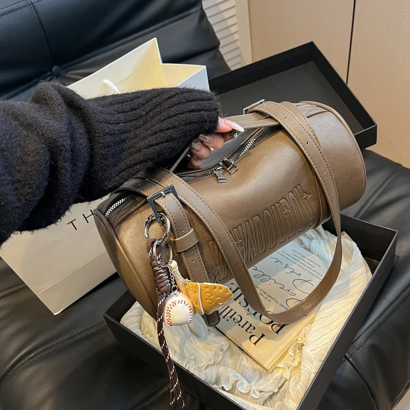 Multifunctional Cylinder Shaped Shoulder Bags | Winter Designer Handbags & Luxury Crossbody Bag Luxegan