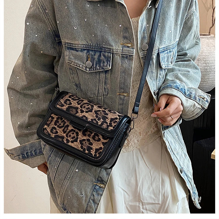 Leopard Print Mini Square Bag | Fashion Crossbody Shoulder Purse Luxegan