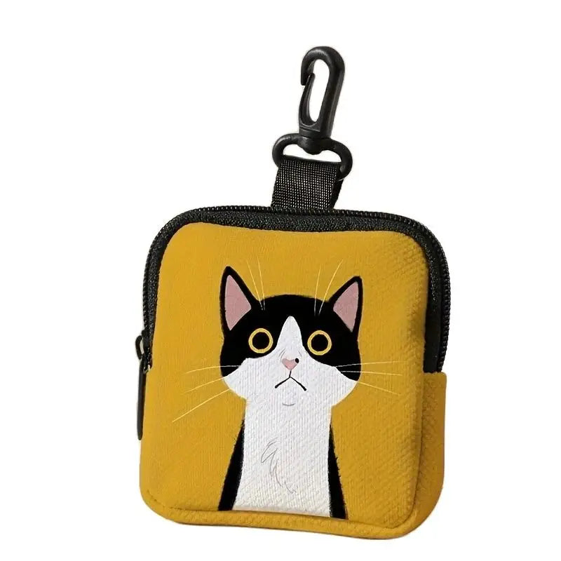 Cute Cat Print Coin Purse | Digital Printing Storage Bag Luxegan