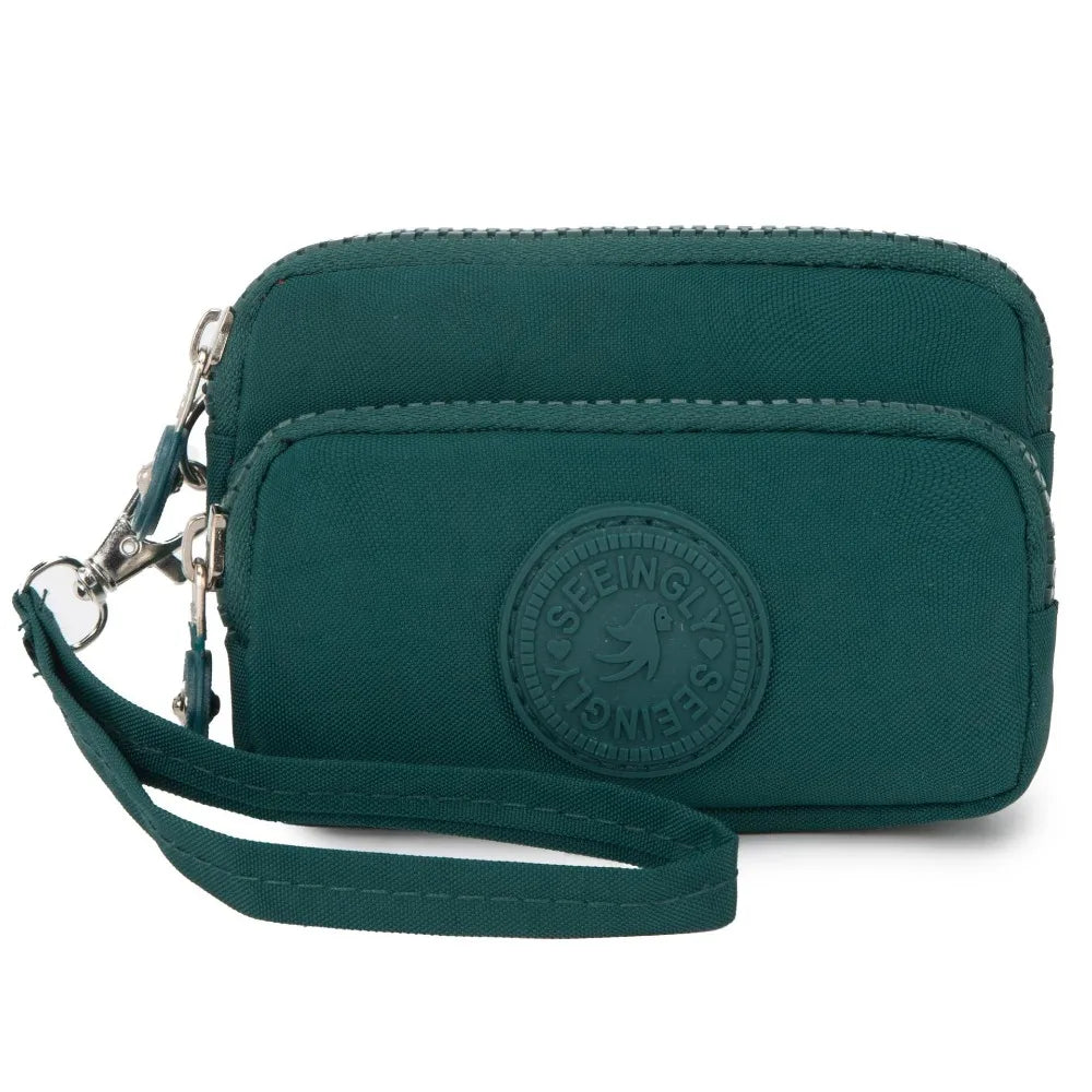 New Waterproof Coin Purse with Key Ring | Solid Color Card Holder & Large Capacity Wear-Resistant Handbag (Unisex Storage Bag) Luxegan