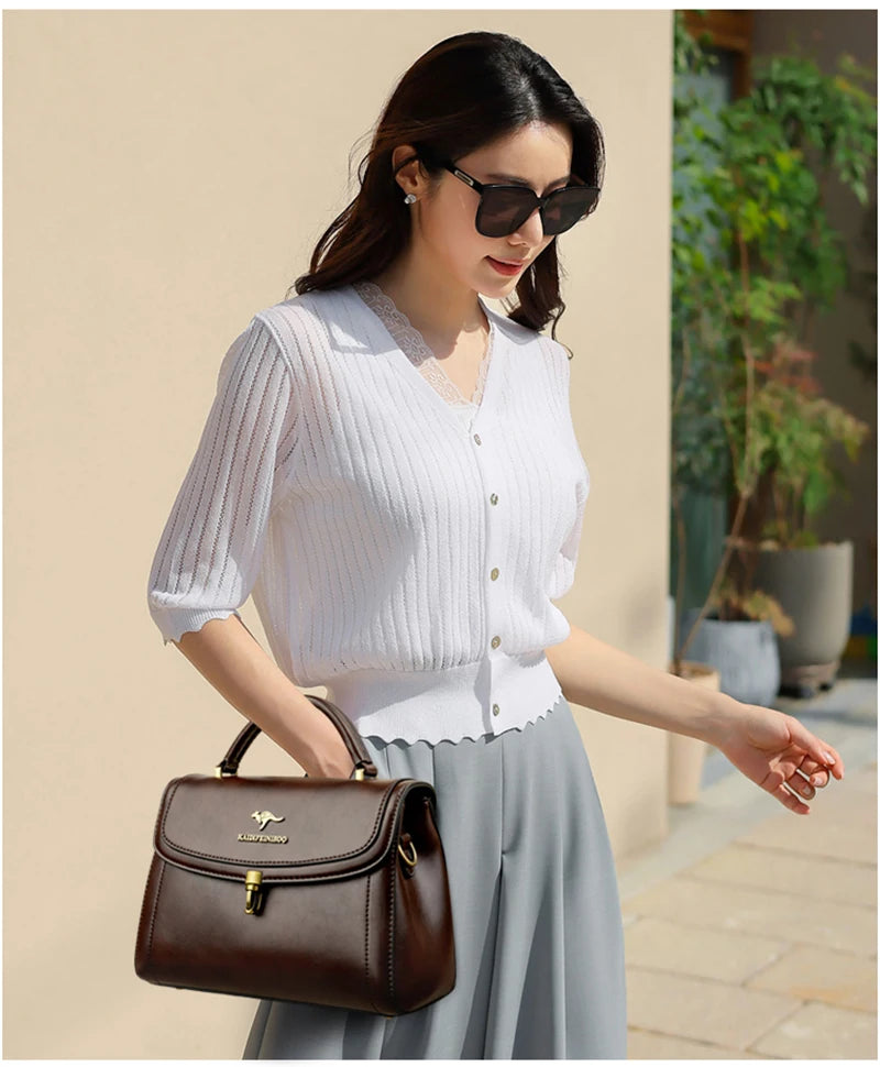 High Quality Leather Shoulder Crossbody Bags for Women 2024 Ladies Luxury Designer Fashion Handbags Female Messenger Sac A Main