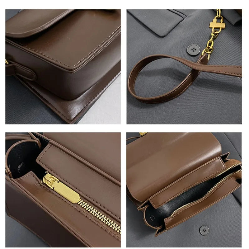 High-Quality Textured Messenger Bag | Versatile Small Square Handbag Luxegan