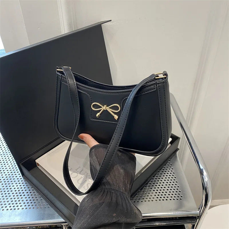 New Autumn/Winter Commuting Shoulder & Under-Arm Bag for Women | Korean Fashion Crossbody Handbag with Bow Decoration Luxegan