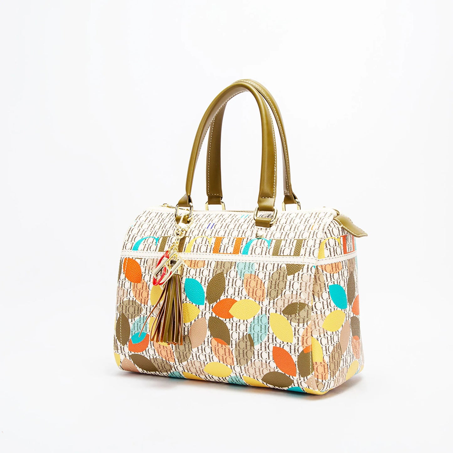 Luxury Jacquard Bowling Bag | Colorful PVC Commuter Crossbody Luxegan