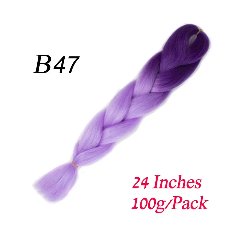 Lihui 24 Inch Pre-Stretched Synthetic Braiding Hair – Kanekalon Jumbo Braid | 100g | 100+ Ombre Colors