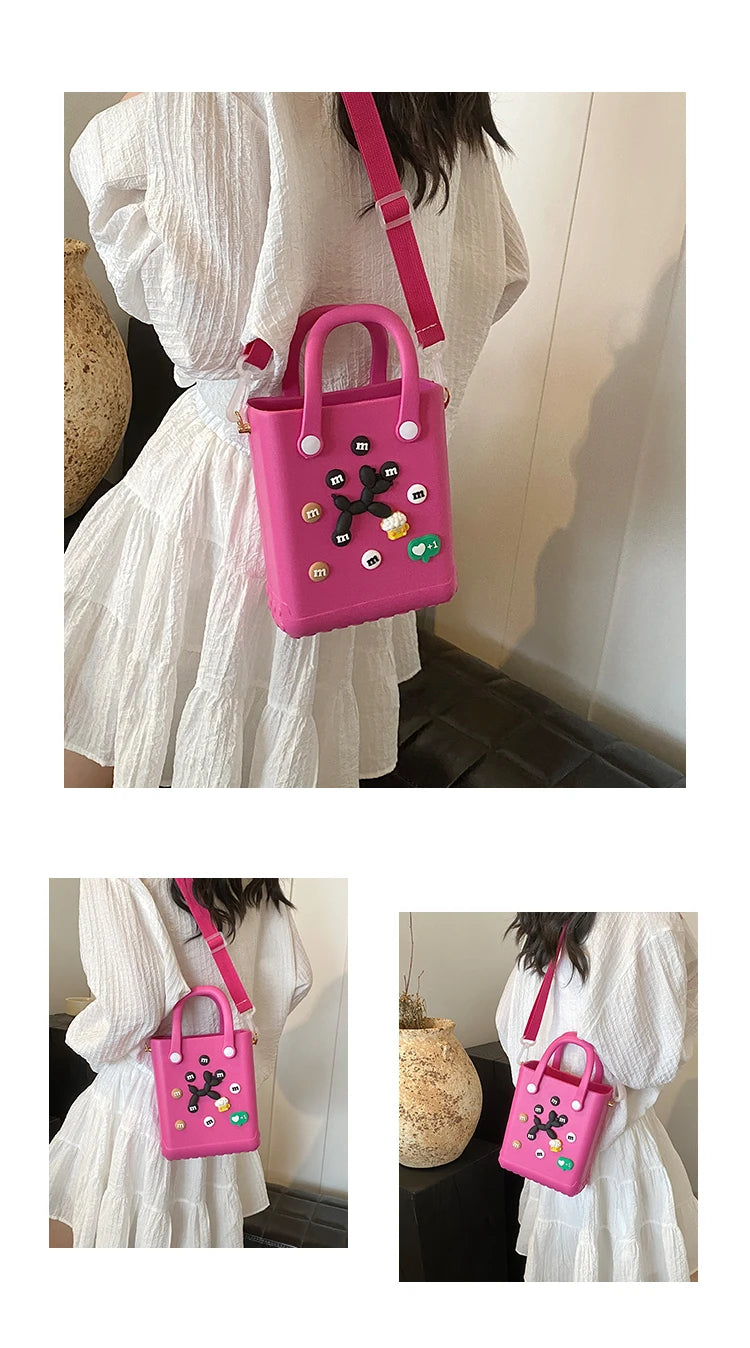 Hard Waterproof PVC Bucket Bag | Lightweight Beach & Travel Handbag Luxegan