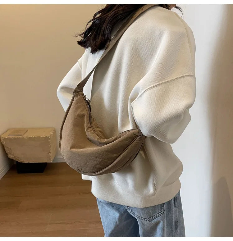 New Color Women’s Nylon Shoulder Bag | Casual Sports Hobo Crossbody | Fashionable Large Capacity Fanny Pack Purse & Handbag Luxegan