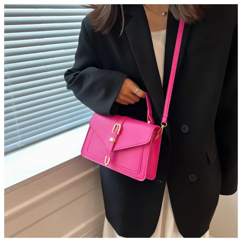 TPU Solid Satchel Bag | Moderate Hardness Minimalist Square Crossbody Luxegan