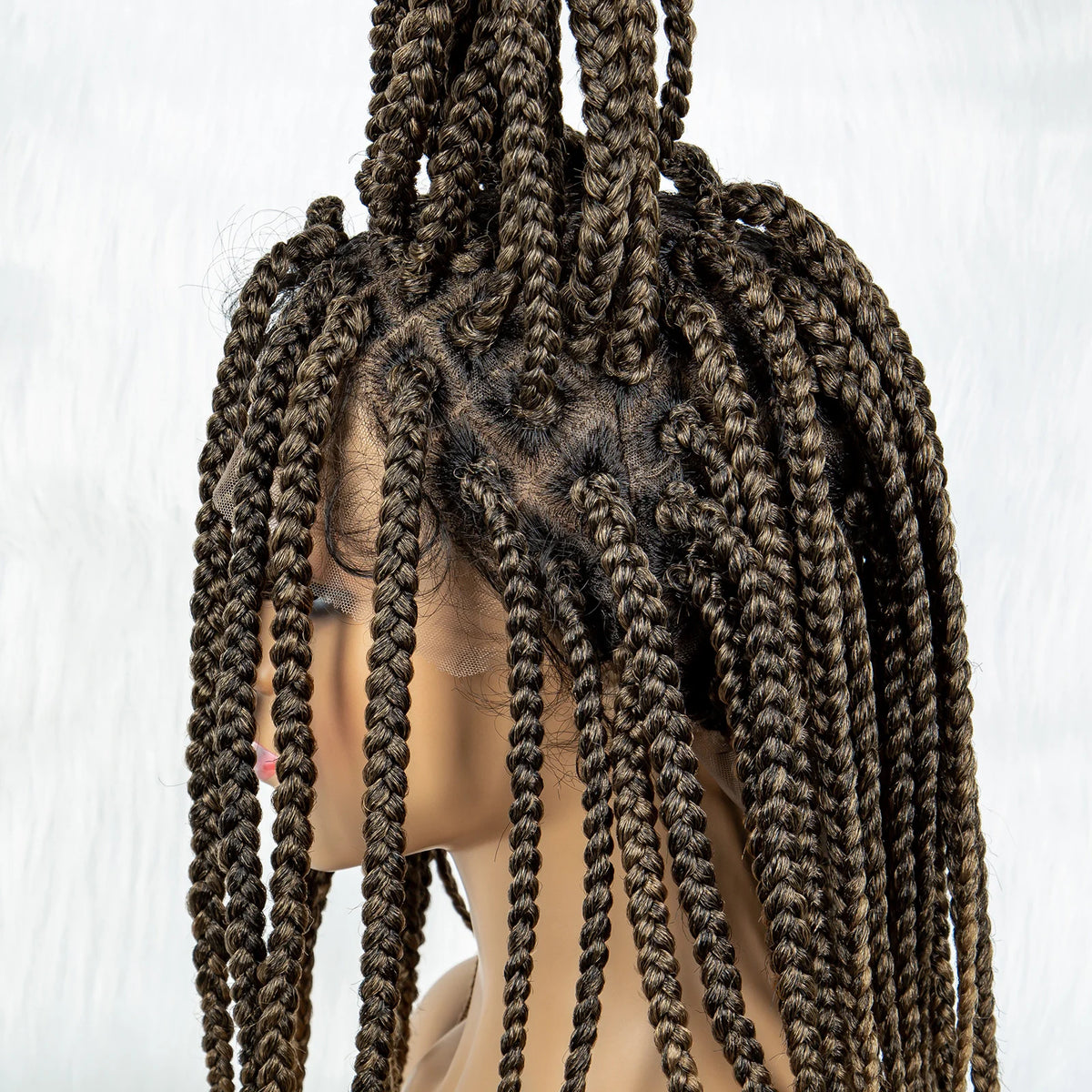 Pelucas trenzadas Bob para mujeres negras Peluca de encaje completo con trenzas estilo cornrow Peluca sintética de encaje frontal con trenzas de caja sin nudos con cabello de bebé