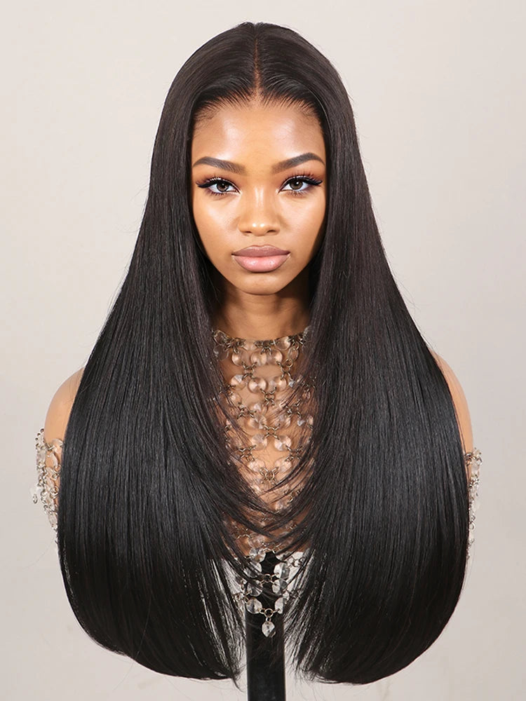 Glueless Lace Closure Wig – Straight Human Hair 6x6x1 T-Part Wig 20"-30" | 180% Density Luxegan